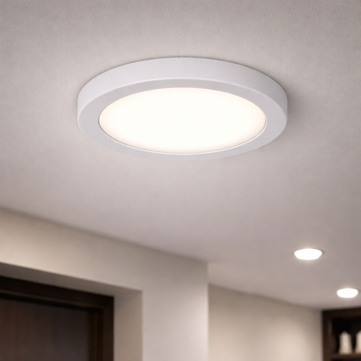 9in. LED Color Tunable Disk Light - 18W - 1100 Lumens - 2700K/3000K/3500K/4000K/5000K - White Trim