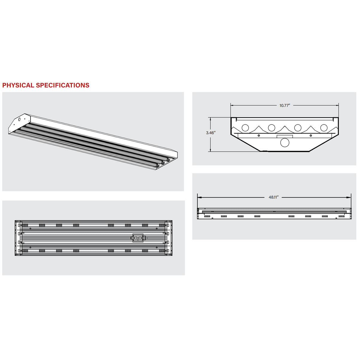 4ft. LED Ready Linear High Bay Fixture - 4 Lamp - Lamps Sold Separately - Keystone