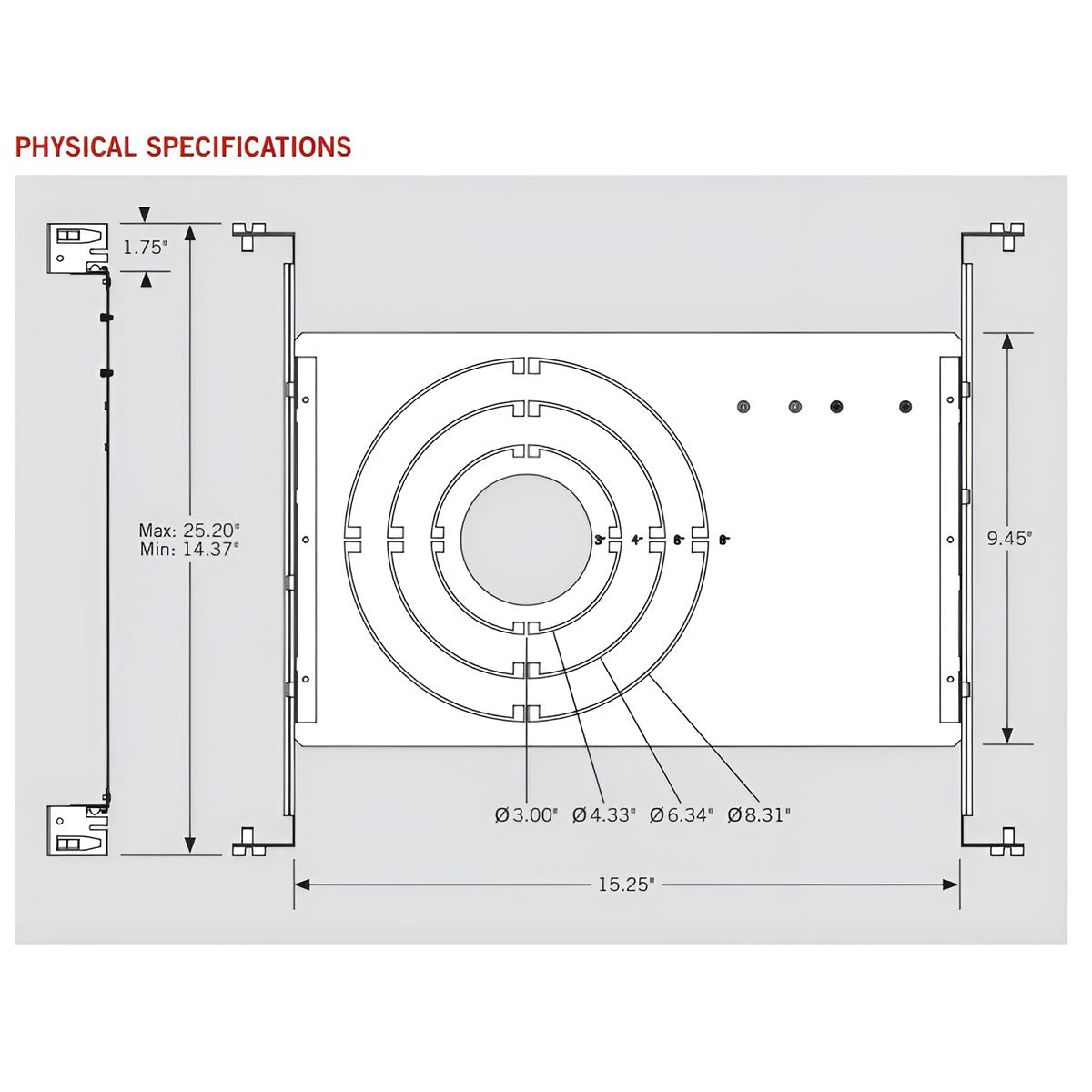 New Construction Plate for Downlights - with Adjustable Bars - Keystone