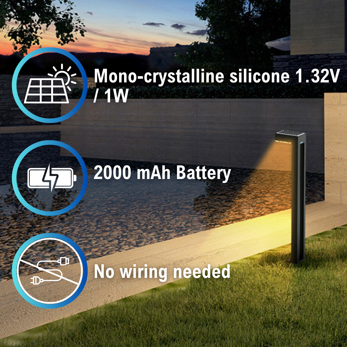 solar panel specifications and no wiring needed