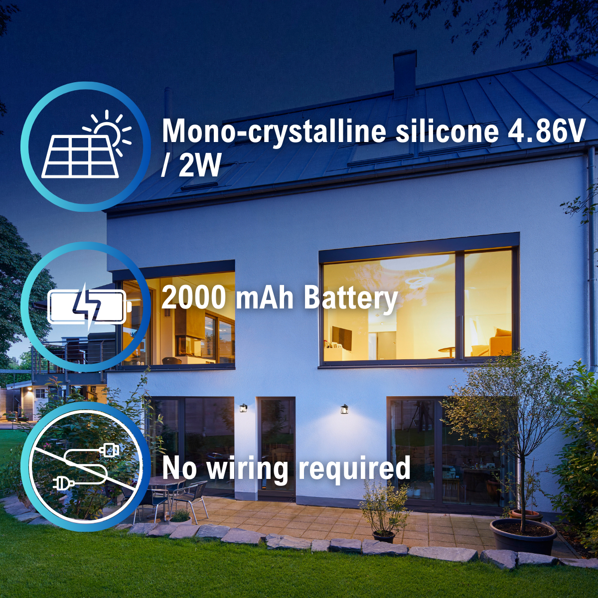 solar panel specifications and no wiring required