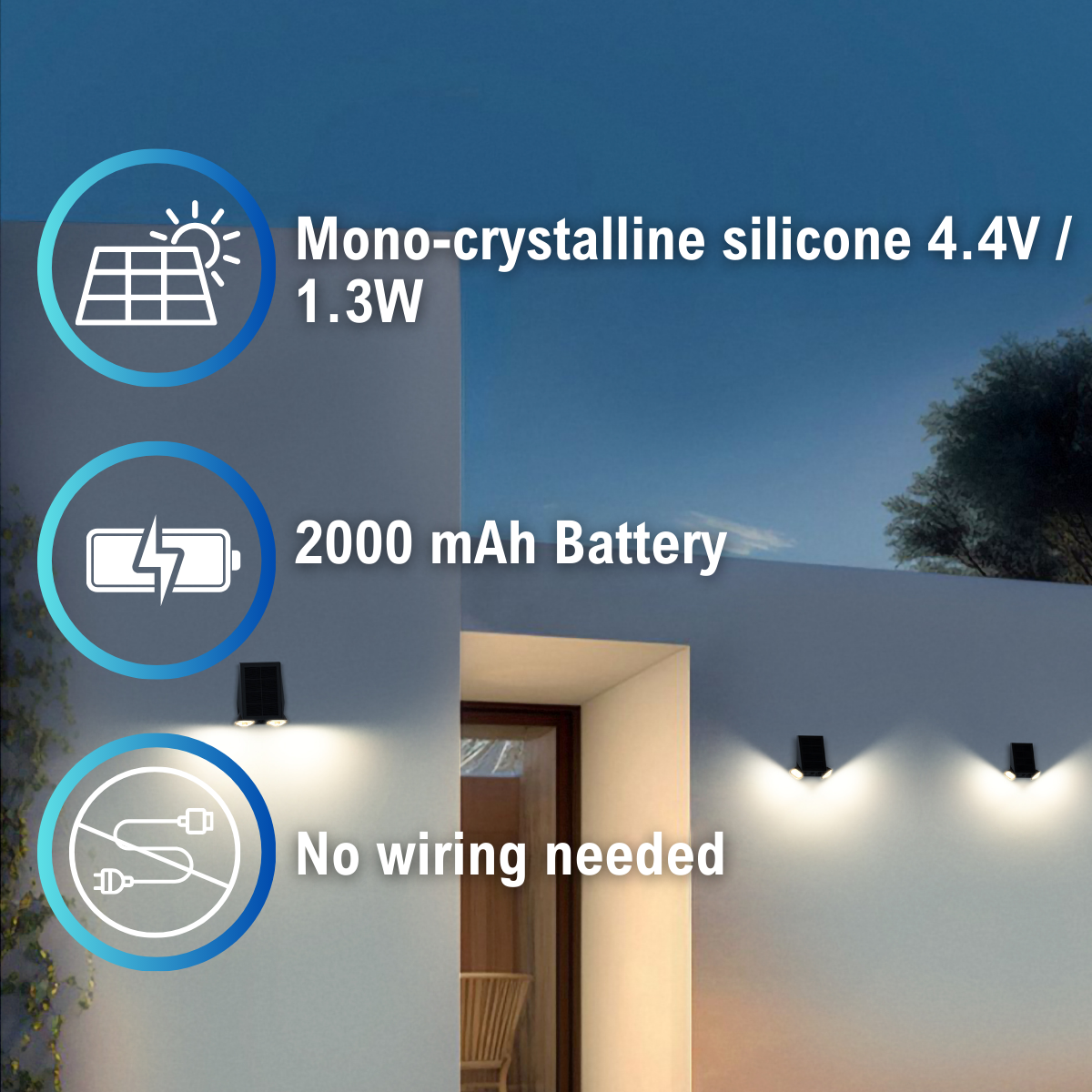 solar panel specifications and no wiring required