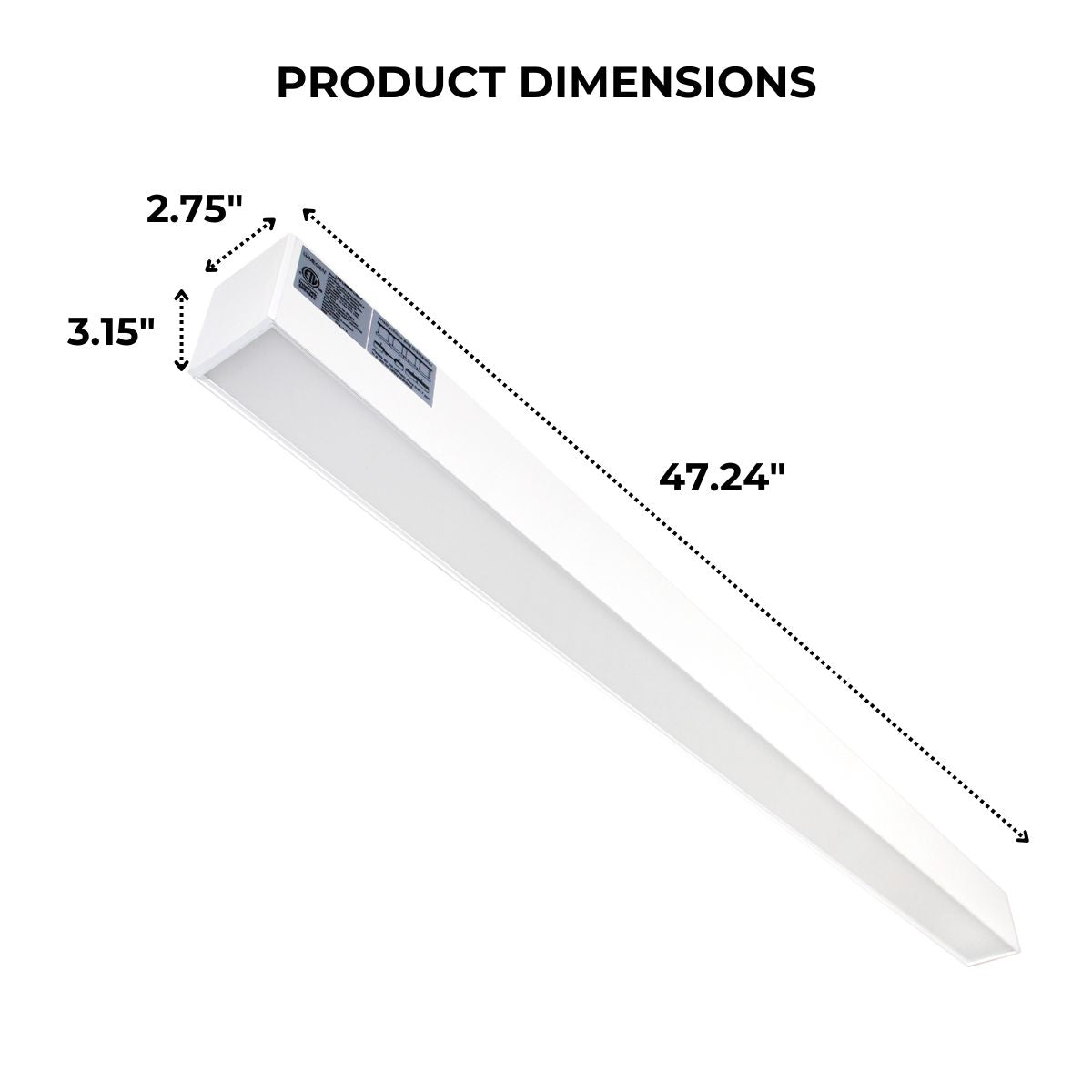 Dimensions of an LED Linear Light