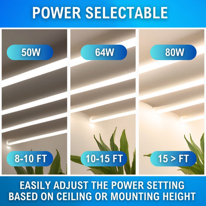 infographic noting the different power options for the linear light