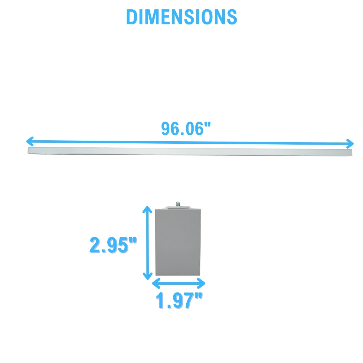 Dimensions of 8ft Linear Light