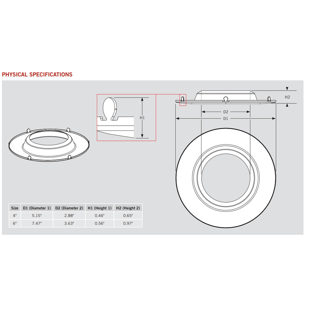 4in. Interchangeable Trim for Retrofit Downlights - Brushed Nickel - Keystone