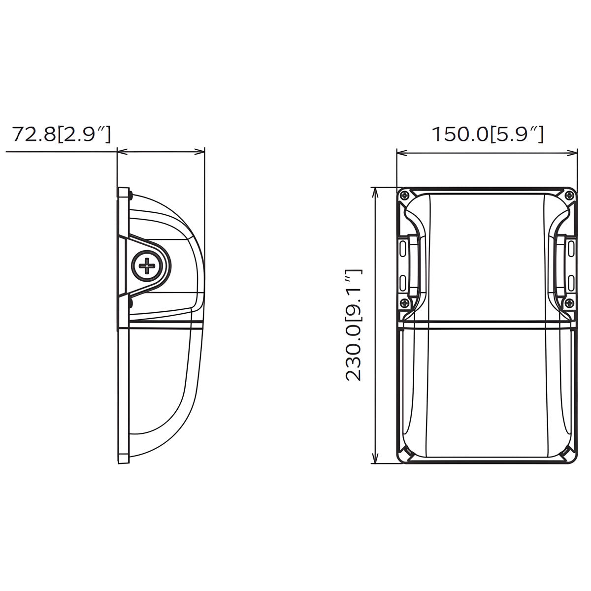 Case of 12 - LED Mini Wallpack - 3,900 Lumen Max - Wattage Adjustable 30W/20W/15W - Color Tunable 30K/40K/50K - Photocell - Jen Lighting