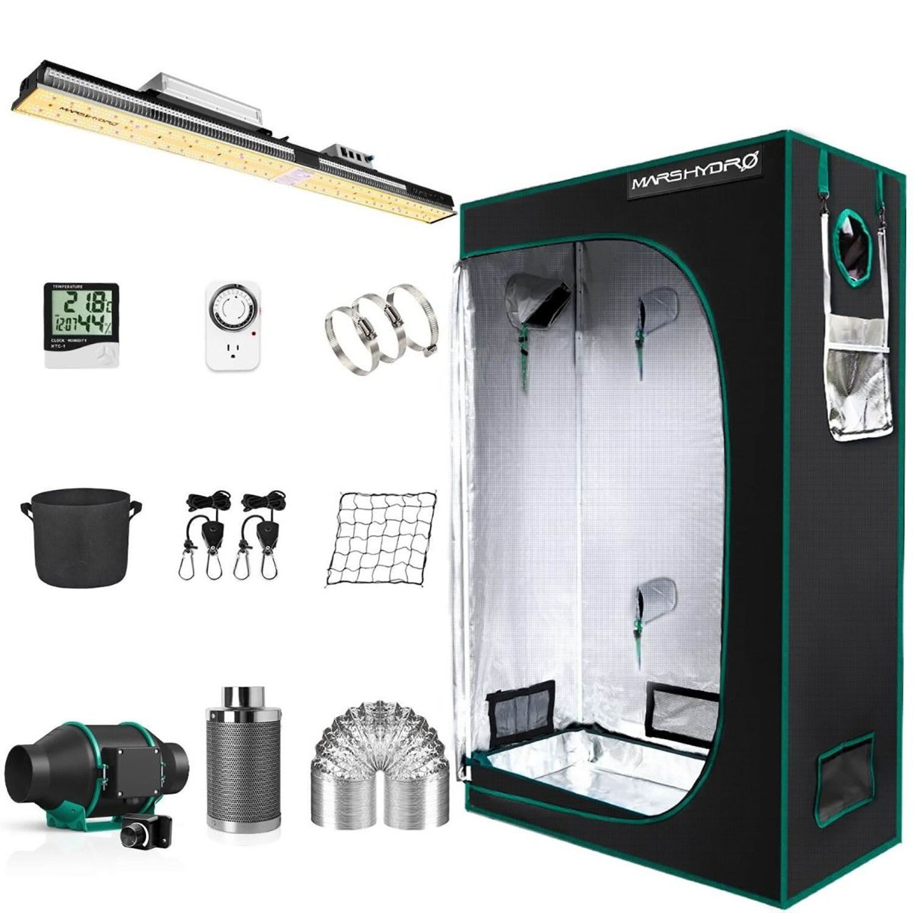 full grow tent LED Grow Kit - SP 3000 | 2ft. x 4ft. Grow Tent | 300W Grow Light