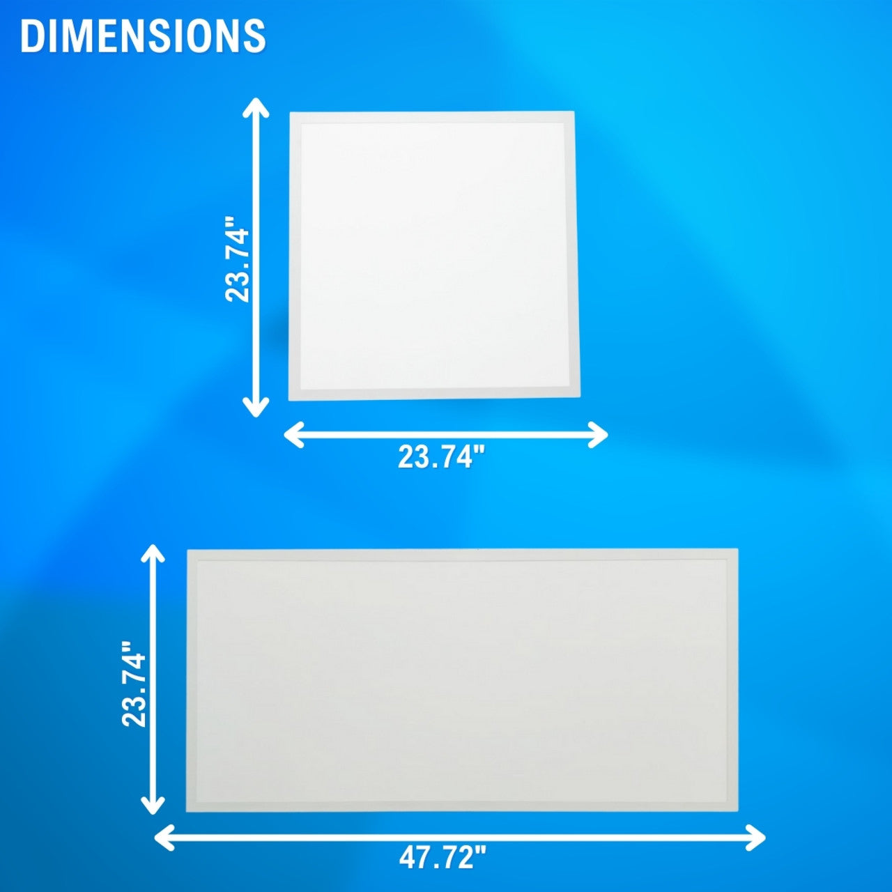 dimensions of 2x2 and 2x4 flat panels