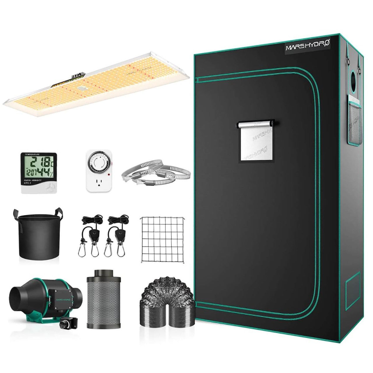mars hydro tent setup LED Full Spectrum Grow Kit - TSL 2000 | 2ft. x 4ft. Grow Tent | 300W Grow Light