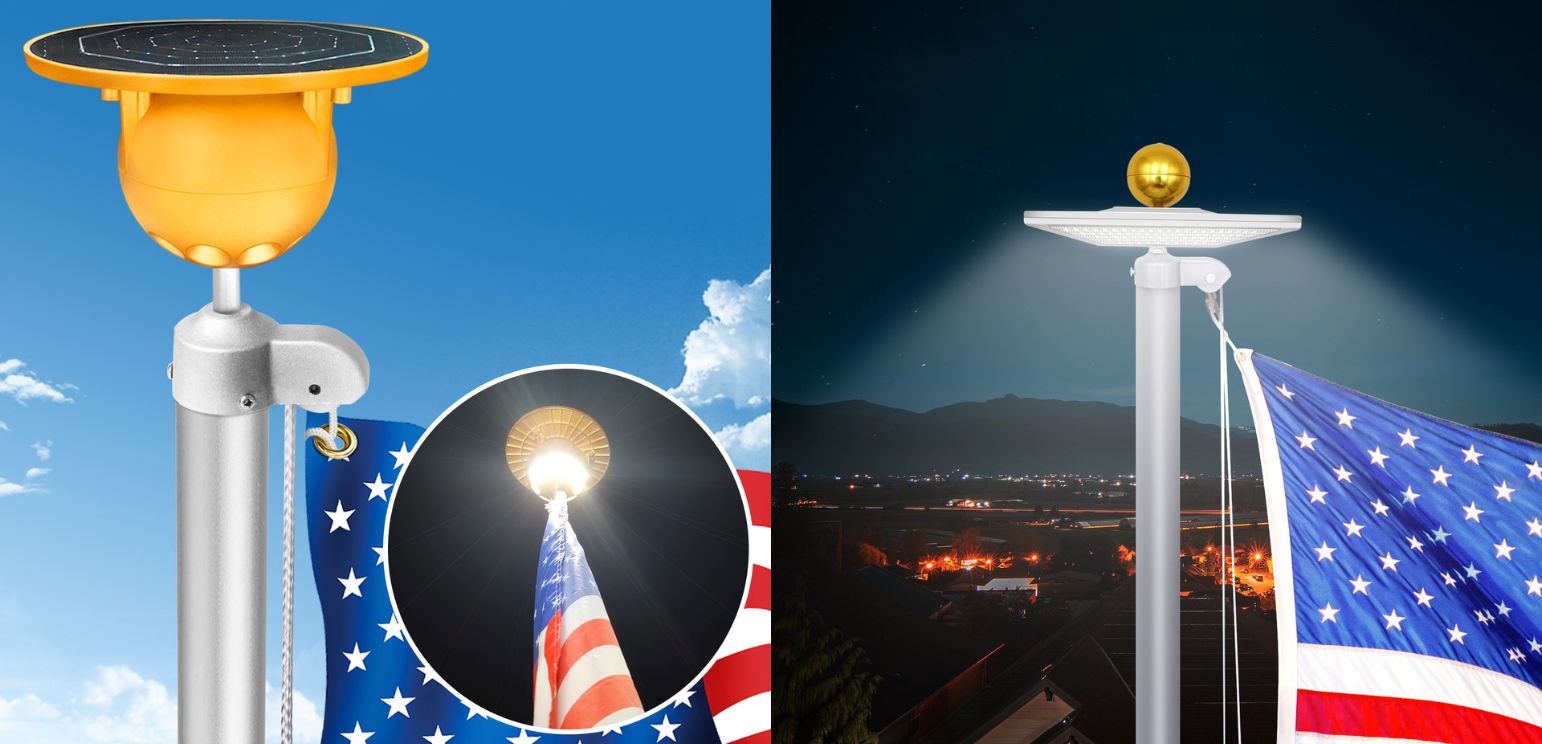 solar flag lights