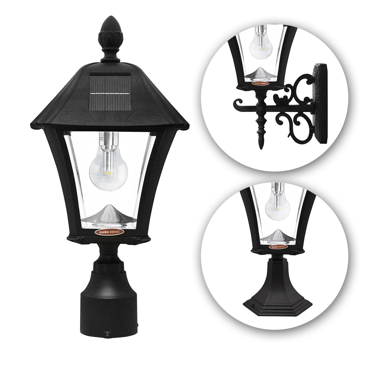 solar post light with multiple mounting options