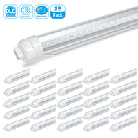 Case of 25 - T8 LED 8ft. Tube - 40 Watt - Direct Wire - 5000 Lumens - R17D - Frosted Lens