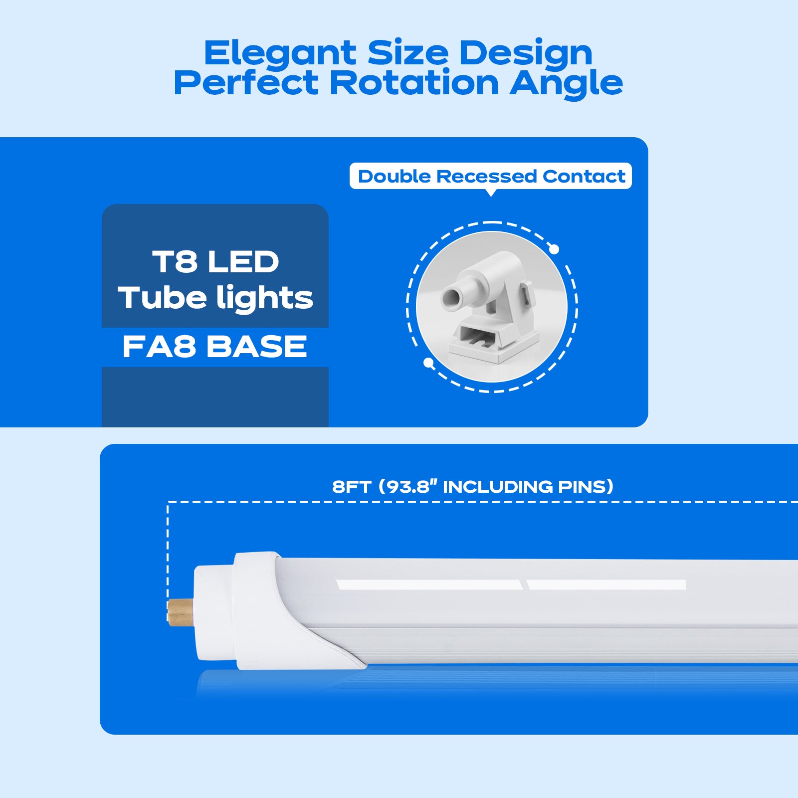8ft led tube light wattage