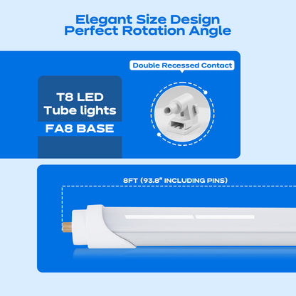 8ft led tube light wattage