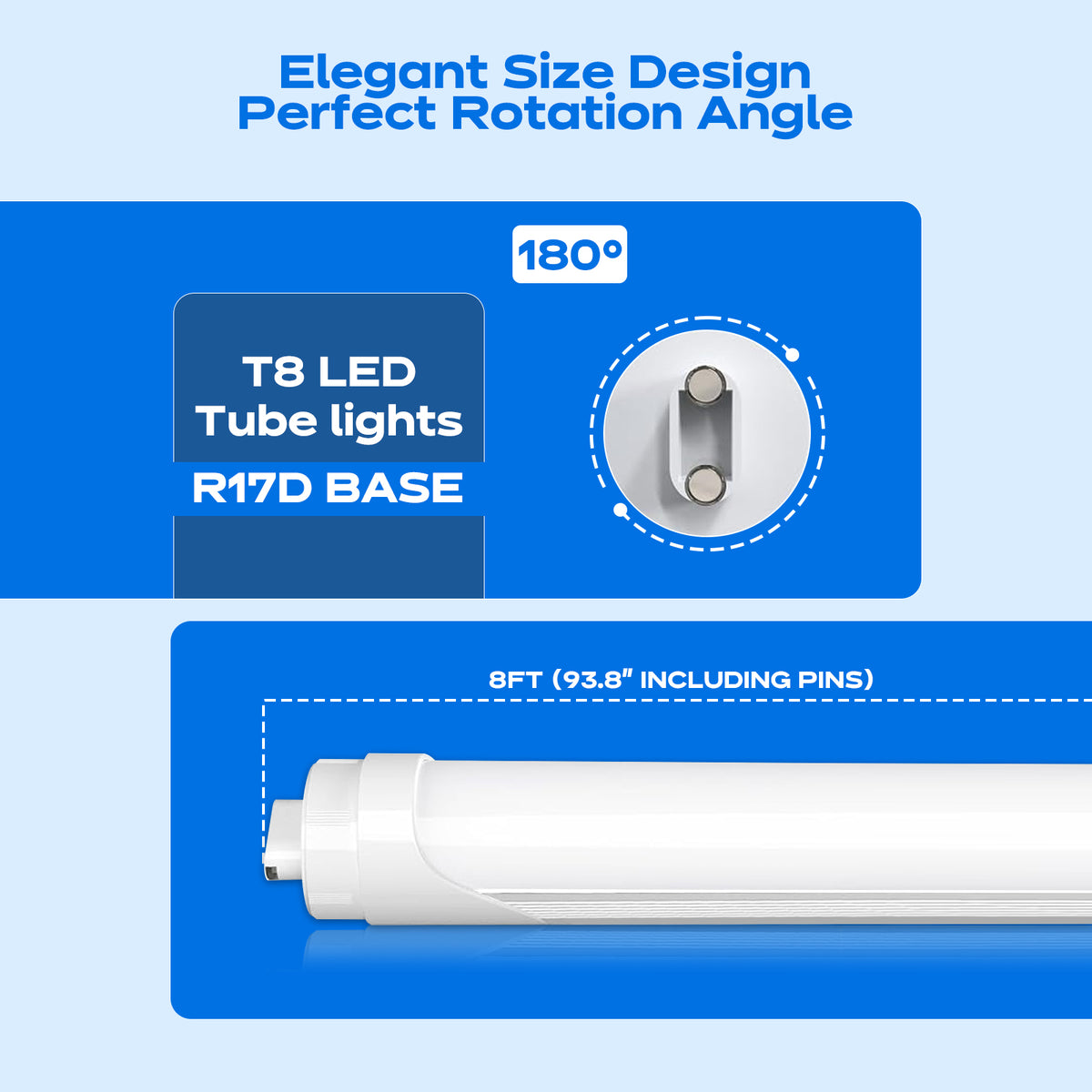 8 foot led replacement tubes