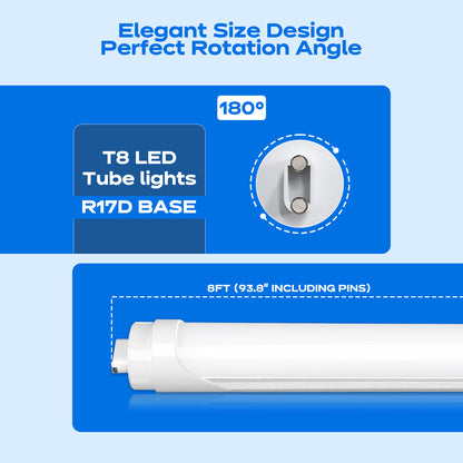 8 foot led replacement tubes