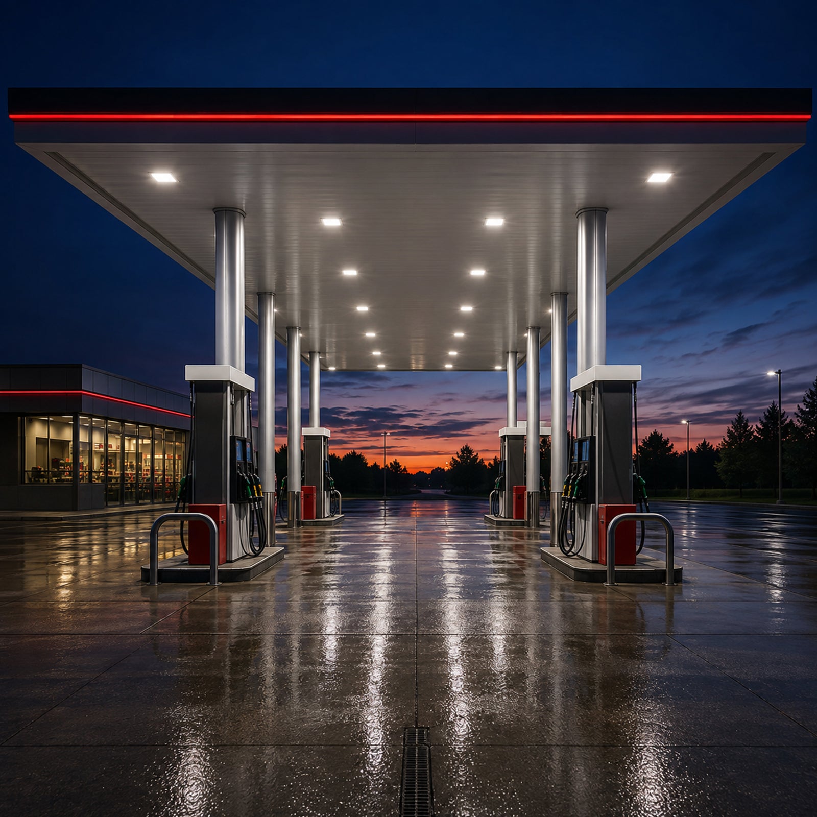 75W LED Garage Canopy Light – 40/60/75W Selectable, 3CCT, 4-Pack, 10,125LM Each, Sensor Ready