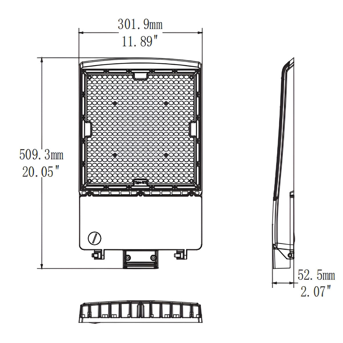 LED Area Light - 51,000 Lumen Max  - AC277~480V - Wattage Adjustable 300W/240W/200W - 170LM/W - Color Tunable 30K/40K/50K - Photocell Base -Jen Lighting