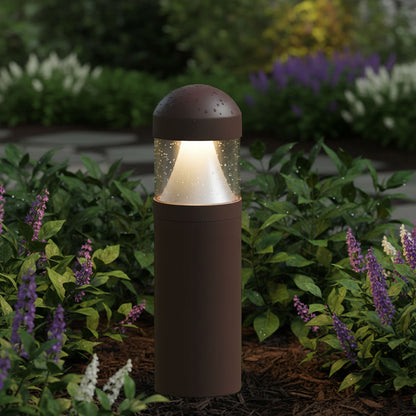 LED Wattage Adjustable & Color Tunable Rounded Bollard Light Top - Dome Cone Top - 14W/19W/24W - 3000K/4000K/5000K - LumeGen