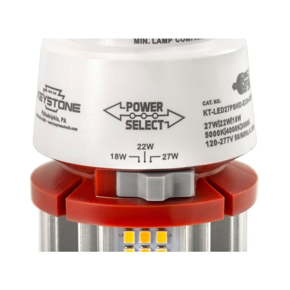 LED Wattage Adjustable & Color Tunable Corn Cob Retrofit Bulb - EX39 Base - 18W/22W/27W - 3000K/4000K/5000K - Keystone