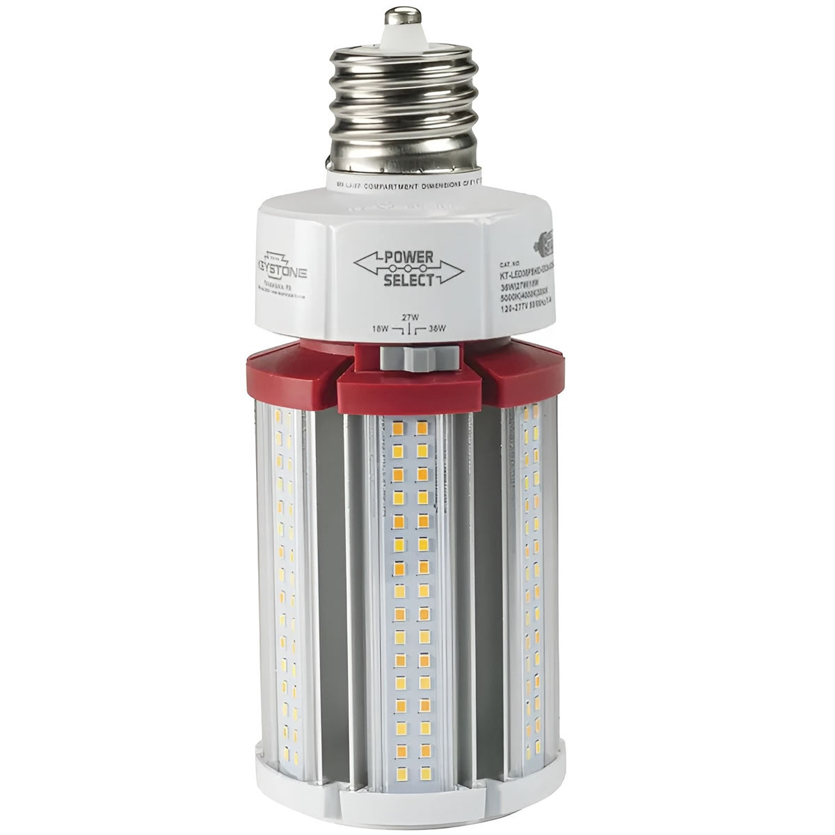LED Wattage Adjustable & Color Tunable Corn Cob Retrofit Bulb - EX39 Base - 18W/27W/36W - 3000K/4000K/5000K - Keystone