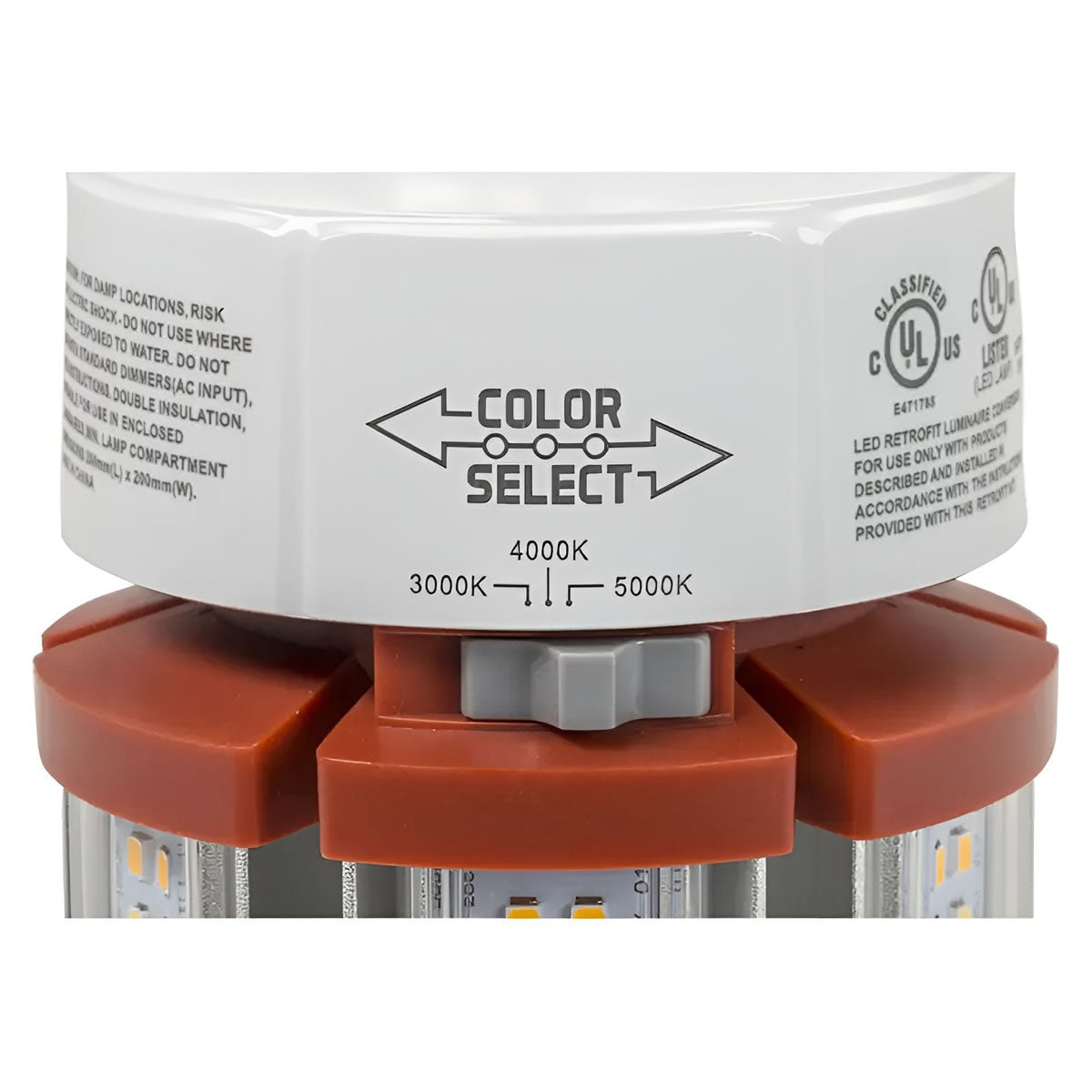 LED Wattage Adjustable & Color Tunable Corn Cob Retrofit Bulb - EX39 Base - 36W/45W/54W - 3000K/4000K/5000K - Keystone