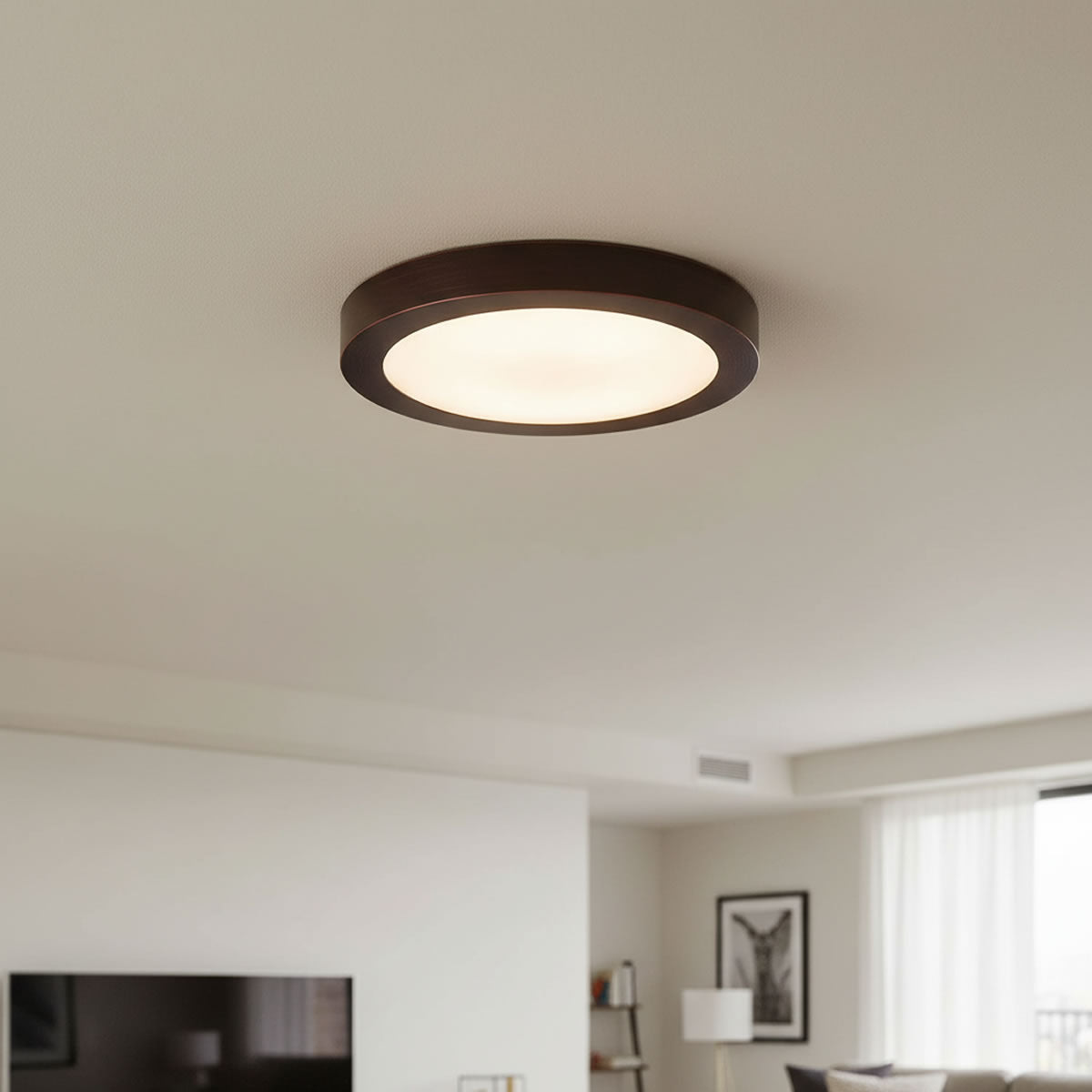 9in. LED Color Tunable Disk Light - 18W - 1100 Lumens - 2700K/3000K/3500K/4000K/5000K - Bronze Trim