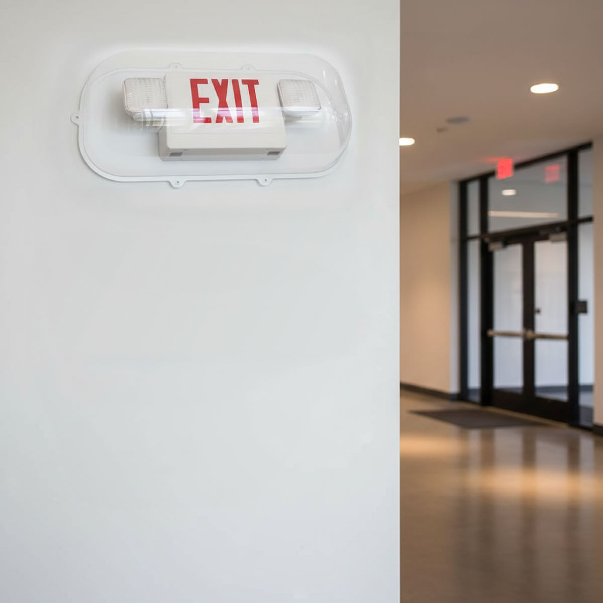 Large Vandal Shield for Emergency Exit Light Combos