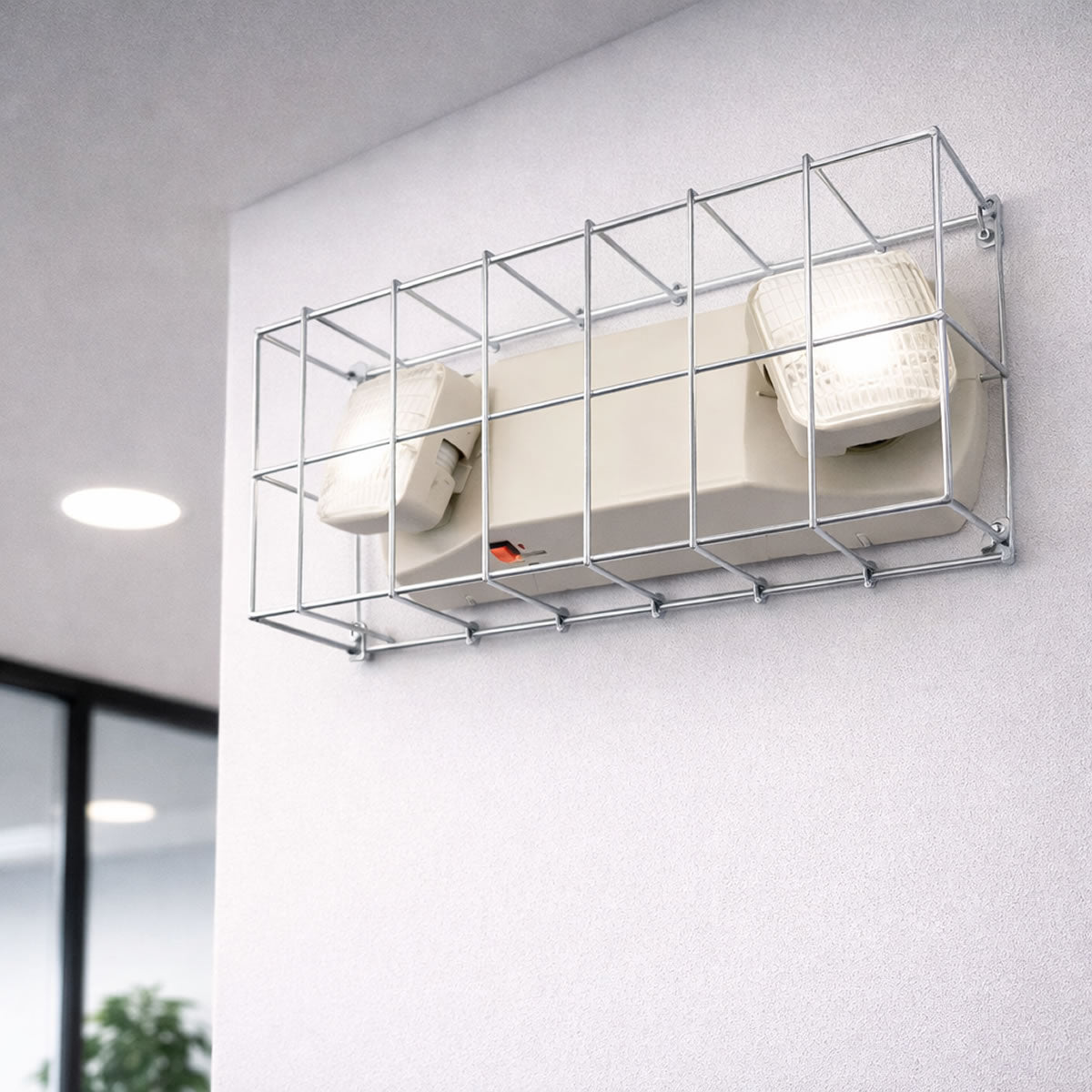 Small Wire Guard for Emergency Exit Lights