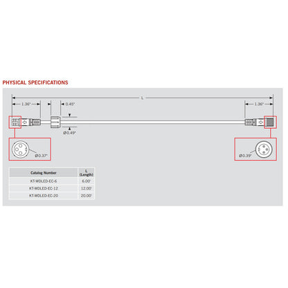 6ft. Extension Cord for Remote Driver Downlights - Keystone