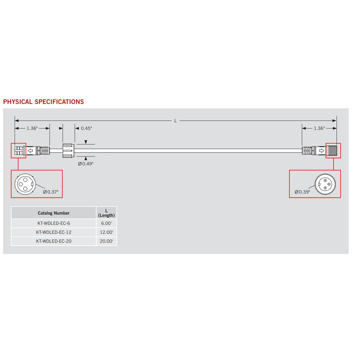 12ft. Extension Cord for Remote Driver Downlights - Keystone