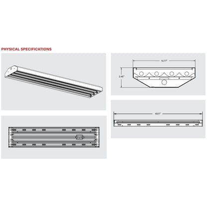 4ft. LED Ready Linear High Bay Fixture - 4 Lamp - Lamps Sold Separately - Keystone