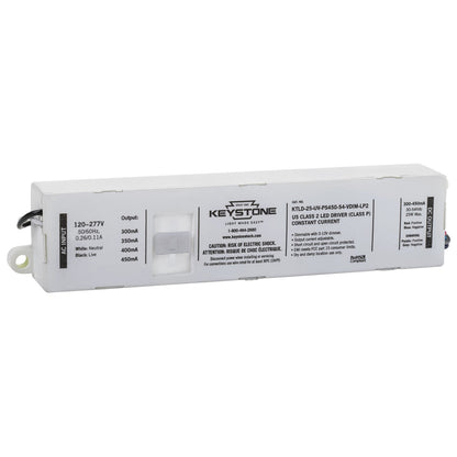 LED Power Selectable Constant Current LED Driver - 25W - 30-54V Output Voltage - Dimmable - Keystone