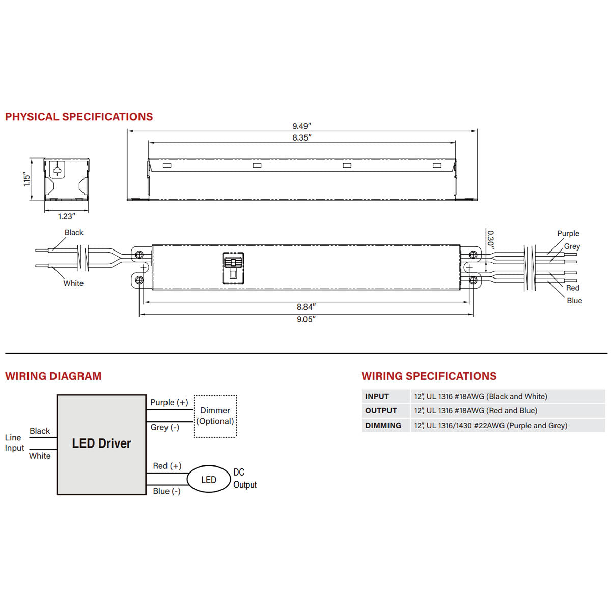 LED Power Selectable Constant Current LED Driver - 35W - 30-54V Output Voltage - Dimmable - Keystone