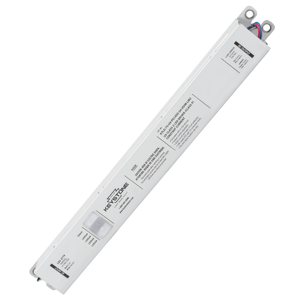 LED Power Selectable Constant Current LED Driver - 75W - 20-42V Output Voltage - Dimmable - Keystone
