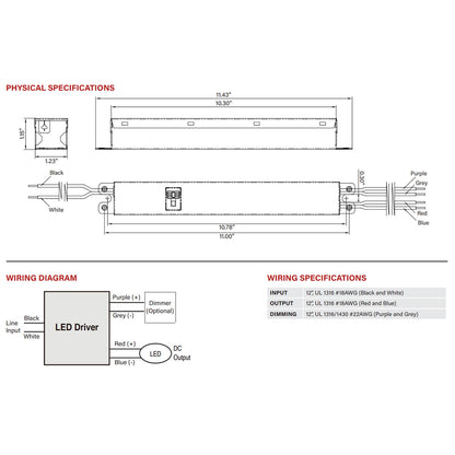 LED Power Selectable Constant Current LED Driver - 75W - 20-42V Output Voltage - Dimmable - Keystone