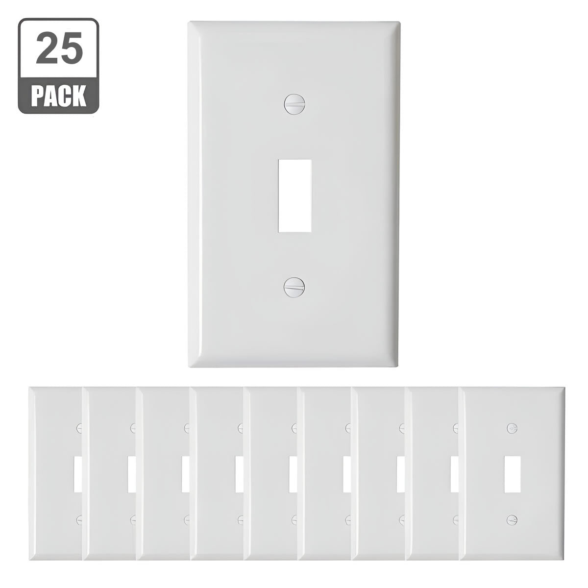 Case of 25 - Wall Plate Toggle Switch - 1-Gang - Energetic Lighting