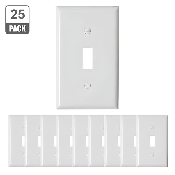 Case of 25 - Wall Plate Toggle Switch - 1-Gang - Energetic Lighting