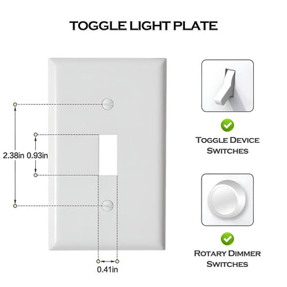 Case of 25 - Wall Plate Toggle Switch - 1-Gang - Energetic Lighting