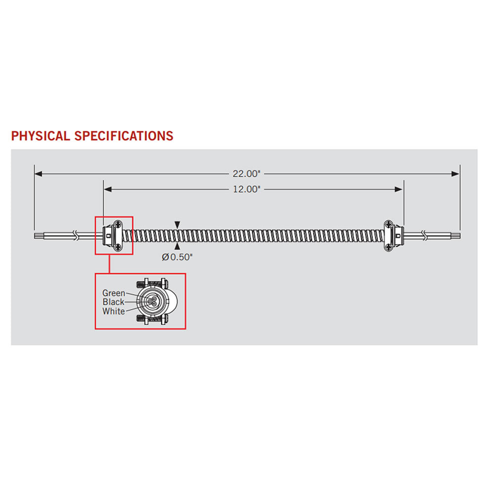 12in. Metal-Clad Cable 18/3 Wire for Remote Driver LED Downlights - Keystone