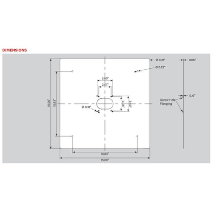 Bronze Mounting Back Plate for LED Canopy Fixture - Keystone