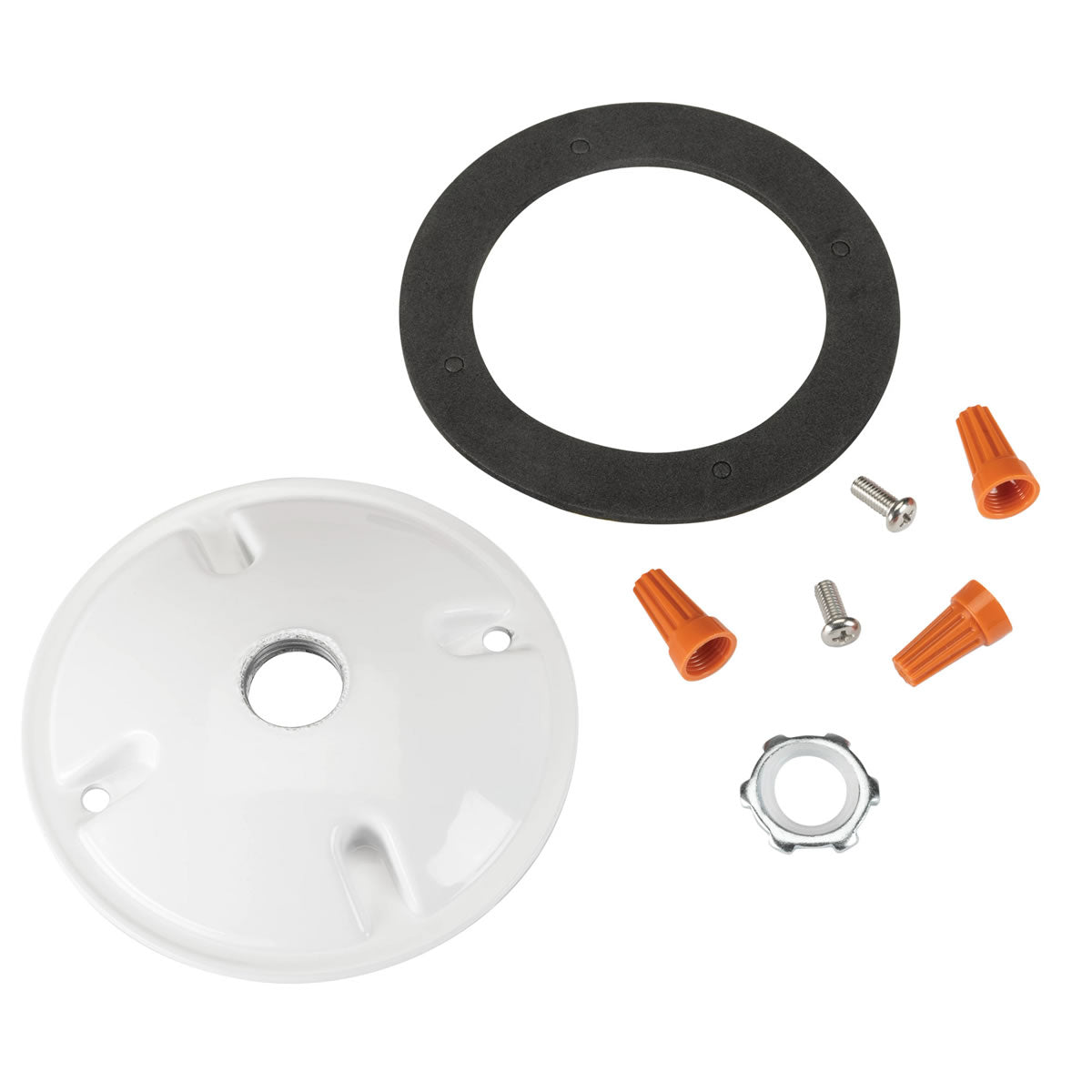 Round Cover Plate for Flood Lights - White Finish - Keystone