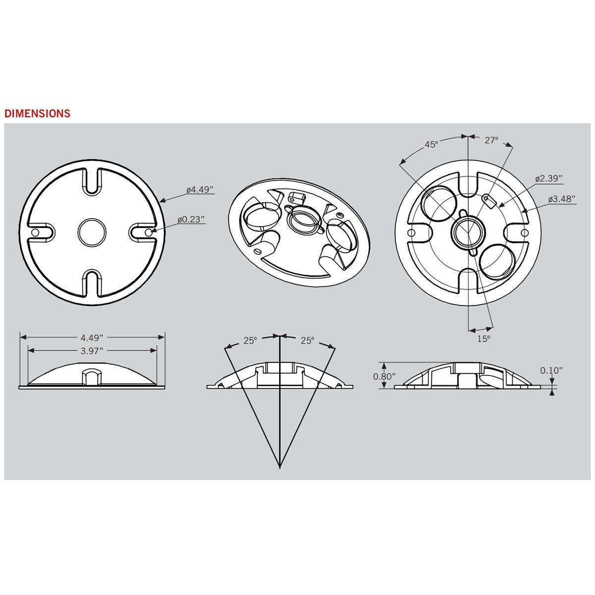 Round Cover Plate for Flood Lights - Bronze Finish - Keystone