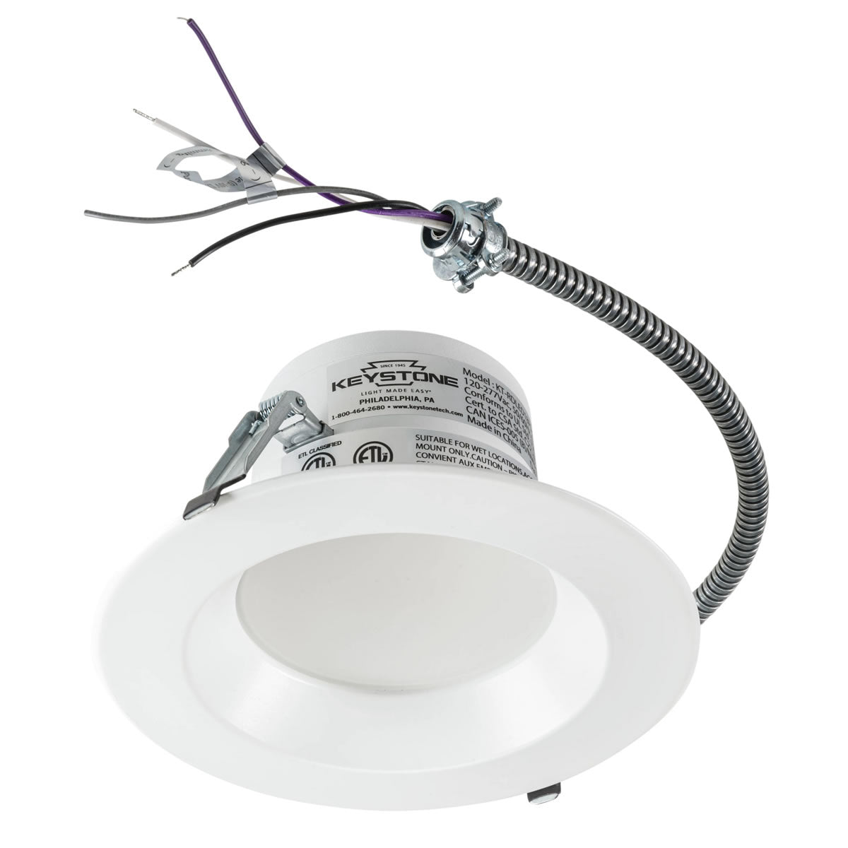 10in. LED Wattage Adjustable & Color Tunable Recessed Downlight - Integrated Driver - 21W/29.5W/37.5W - 3000K/3500K/4000K - Keystone