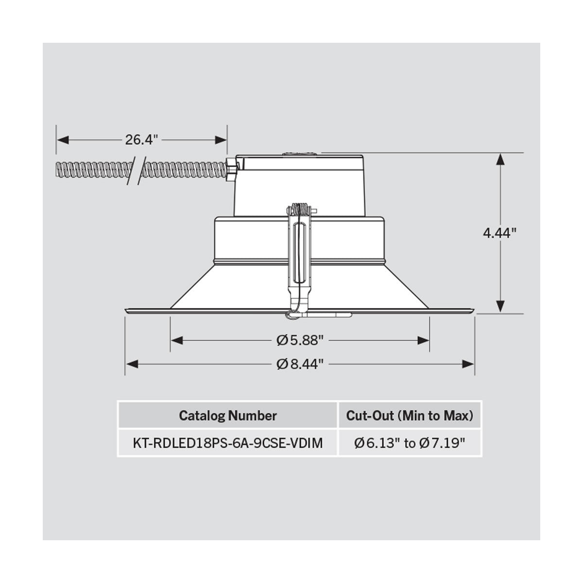 6in. LED Wattage Adjustable & Color Tunable Recessed Downlight - Integrated Driver - 90CRI - 9W/13W/18.5W - 3000K/3500K/4000K - Keystone