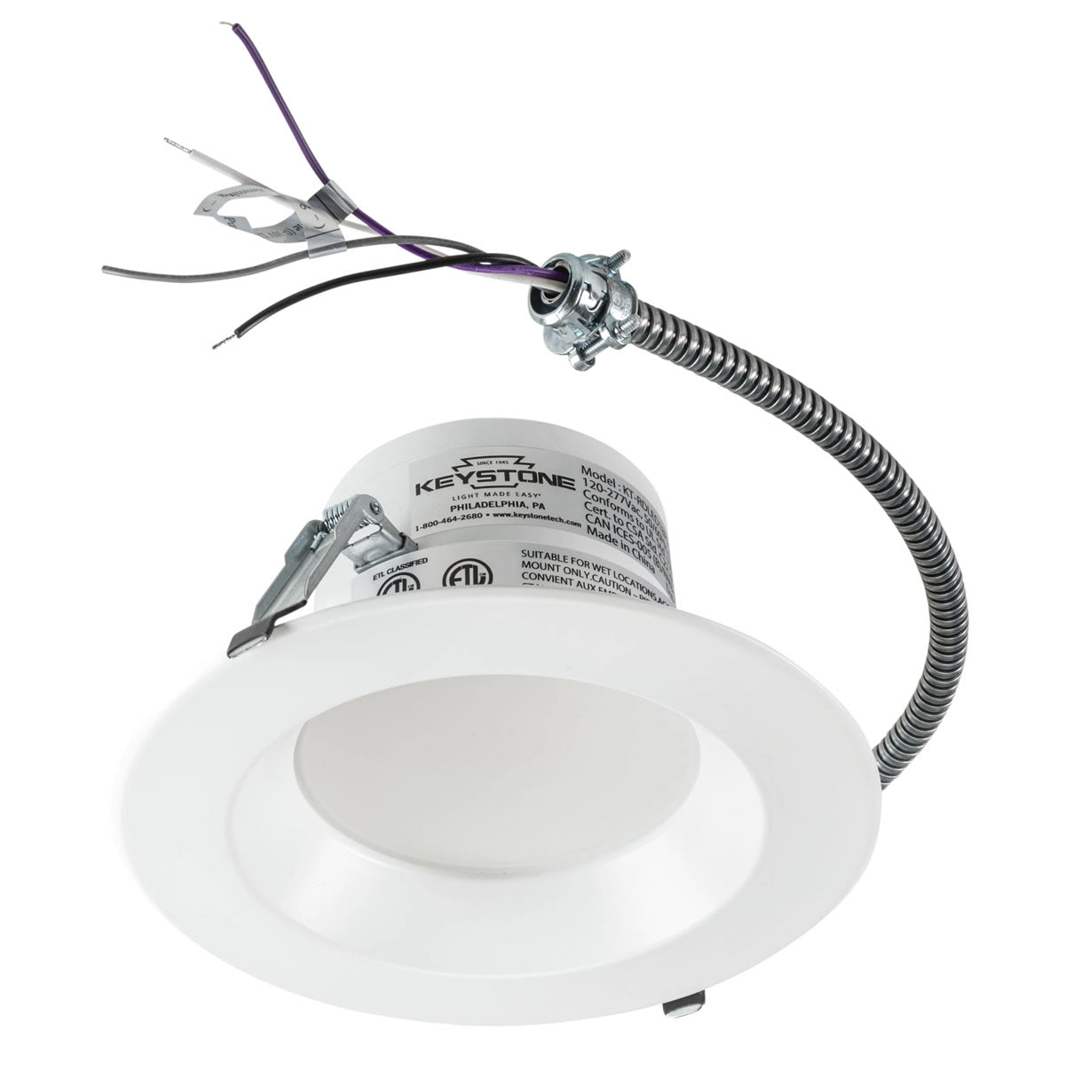 10in. LED Wattage Adjustable & Color Tunable Recessed Downlight - Integrated Driver - 90 CRI - 21W/29.5W/37.5W - 3000K/3500K/4000K - Keystone