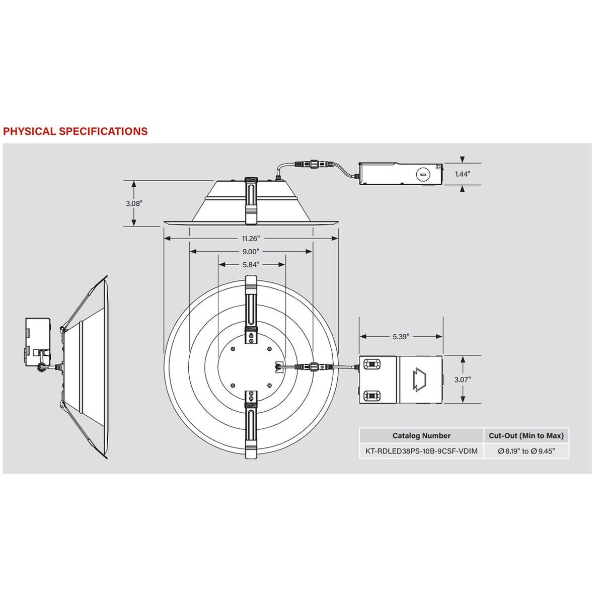 10in. LED Wattage Adjustable & Color Tunable Recessed Downlight - Remote Driver - 21W/29.5W/37.5W - 2700K/3000K/3500K/4000K/5000K - Keystone