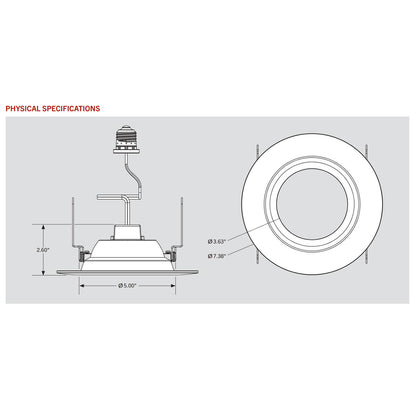 5in./6in. LED Downlight Retrofit Trim - 7W - 3000K - Keystone