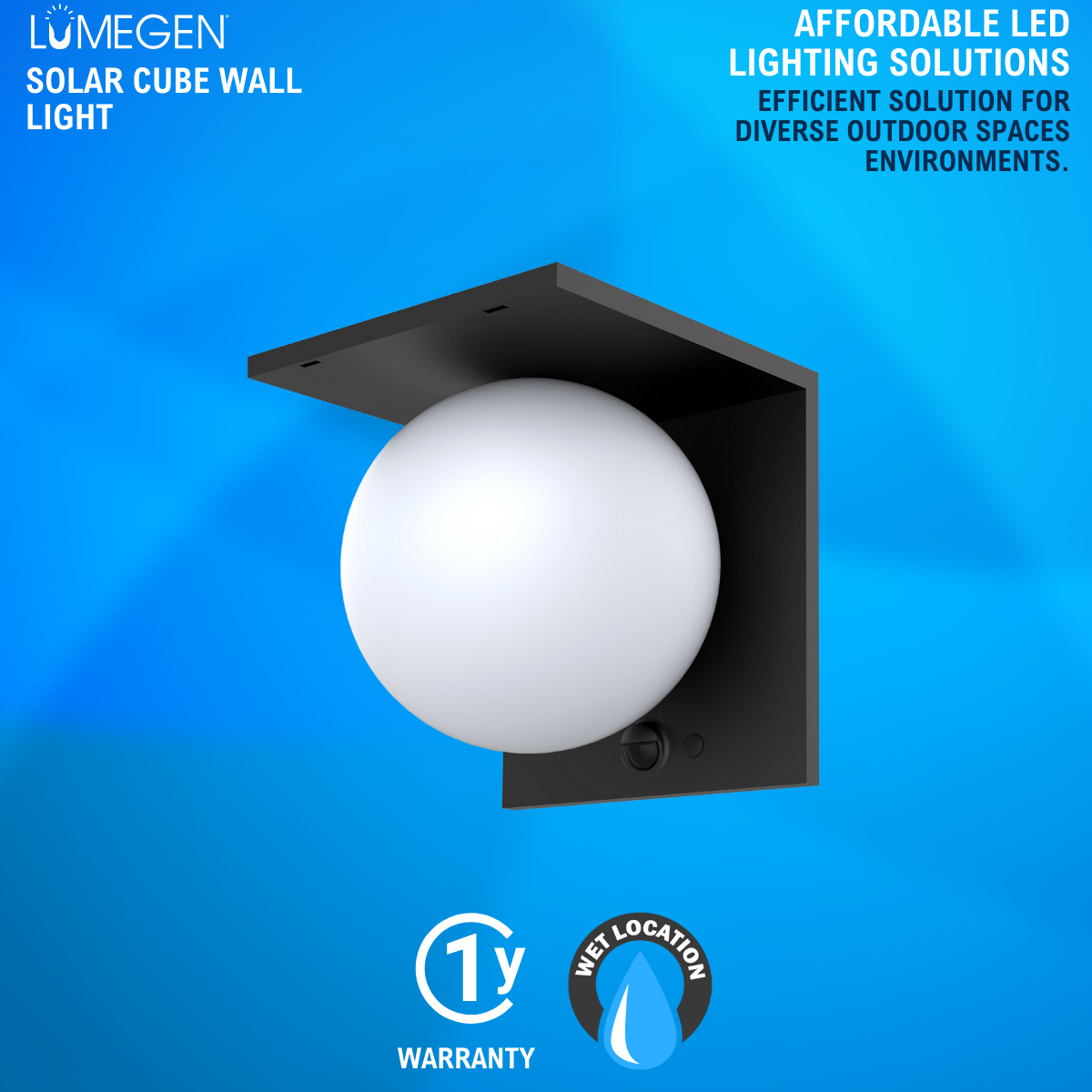 solar cube wall light